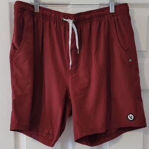 Vuori Red and Gray Athletic Shorts